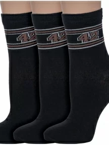 Комплект из 3 пар детских носков Альтаир, 3-С51, ЧЕРНЫЕ с коричневым