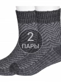 Комплект из 2 пар детских полушерстяных носков RuSocks (Орудьевский трикотаж), 2-Д-382, ТЕМНО-СЕРЫЕ, рис. 0