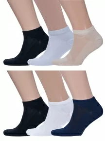Набор из 6 пар коротких бамбуковых носков (ТМ Grinston socks), PG-15D33-6, микс 1