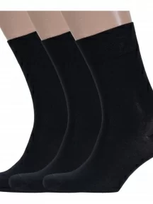 Комплект из 3 пар мужских антибактериальных носков DiWaRi, 3-7С-40СП, рис. 000, ЧЕРНЫЕ