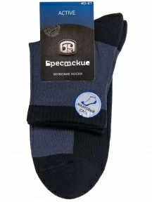 Мужские спортивные носки с махровым следом Брестские (БЧК), 15С2330, рис. 031, СЕРО-ЧЕРНЫЕ
