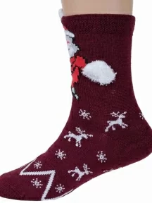 Детские теплые носки "Красная ветка", С-593, БОРДОВЫЕ