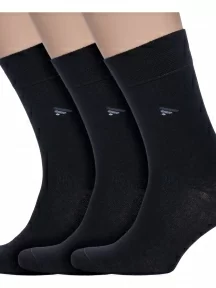 Комплект из 3 пар мужских носков Брестские (БЧК), 3-14С2122, рис. 015, ЧЕРНЫЕ