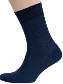 Мужские носки из 100% хлопка RuSocks (Орудьевский трикотаж), М3-11001, рис. 01, ТЕМНО-СИНИЕ