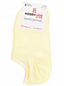 Женские ультракороткие носки Hobby Line, Нжу562-01, ЖЕЛТЫЕ