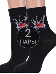 Комплект из 2 пар женских носков Брестские (БЧК), 2-14с1100, рис. 607, ЧЕРНЫЕ