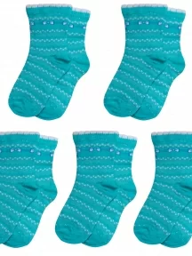 Комплект из 5 пар детских носков LORENZLine, 5-Л23, БИРЮЗОВЫЕ