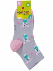 Детские носки LORENZline, Л104, СЕРО-РОЗОВЫЕ с мышками
