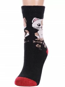 Женские теплые махровые носки Hobby Line, Нжамв6008-11, ЧЕРНЫЕ