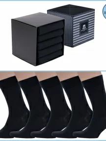 Набор мужских носков из 100% хлопка, 5 пар (ТМ Grinston socks), PG-15D2-5, черные