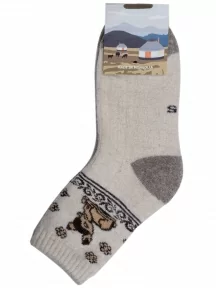 Детские носки из 100% монгольской шерсти (Монголка), 02107, СЕРЫЕ