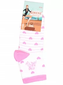 Детские носки LORENZline, П2, БЕЛО-РОЗОВЫЕ