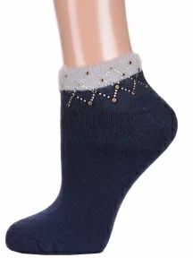Женские махровые носки Hobby Line, Нжму1001, ТЕМНО-СИНИЕ