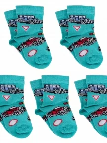 Комплект из 5 пар детских носков LORENZLine, 5-Л64, БИРЮЗОВЫЕ
