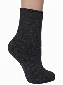 Женские махровые носки без резинки ХОХ, Z-1482, СЕРЫЕ