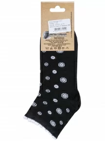 Женские носки Альтаир, С211, ЧЕРНЫЕ с белыми пуговицами