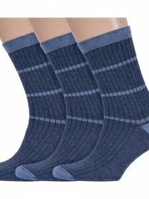 Комплект из 3 пар мужских носков Альтаир, 3-А203, ДЖИНС