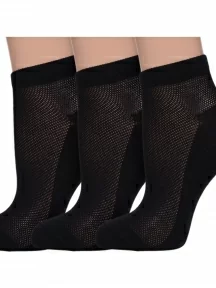 Комплект из 3 пар женских носков ХОХ, 3-G-1129, ЧЕРНЫЕ