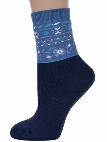 Комплект из 3 пар женских махровых носков Гамма, 3-С452, ТЕМНО-СИНИЕ