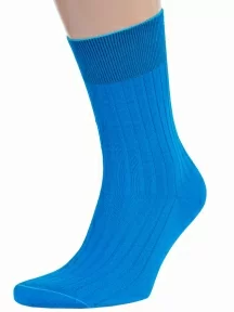 Мужские носки из 100% хлопка RuSocks (Орудьевский трикотаж), М3-11001, рис. 01, ТЕМНО-БИРЮЗОВЫЕ