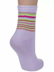 Женские носки Альтаир, С46, БЛЕДНО-СИРЕНЕВЫЕ с салатовыми полосками