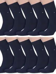 Комплект из 10 пар мужских махровых носков RuSocks (Орудьевский трикотаж) ТЕМНО-СИНИЕ (10-М-188)