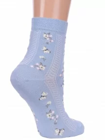 Женские носки Брестские (БЧК), 14с1100, рис. 605, СЕРО-ГОЛУБЫЕ