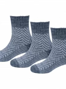 Комплект из 3 пар детских теплых носков RuSocks (Орудьевский трикотаж), 3-Д-382, СЕРЫЕ, рис. 0