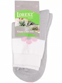 Женские полушерстяные носки с махровым следом LORENZline, В14М, СВЕТЛО-СЕРЫЕ