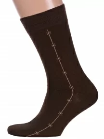 Мужские полушерстяные носки LORENZline, В11, КОРИЧНЕВЫЕ