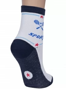 Спортивные подростковые носки LORENZline, П16, БЕЛО-СИНИЕ