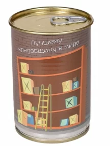 Мужские носки "Трио " в банке, 1БАН_ПрофН, "Лучшему кладовщику в мире" / черные