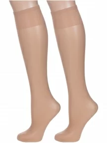 Комплект из 2 пар женских гольфов Conte, 2-Tension soft 20Г, Natural, телесные