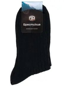 Мужские полушерстяные носки Брестские (БЧК) рис. 012, ЧЕРНЫЕ (14С2431)