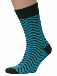 Мужские носки MSCLUB №М29, nm-319, БИРЮЗОВЫЕ с волнами