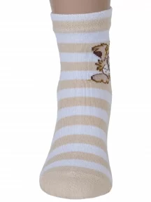 Детские носки "Красная ветка", С-542, БЕЛО-БЕЖЕВЫЕ