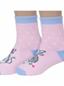 Детские махровые носки "Красная ветка", С-1602, РОЗОВЫЕ