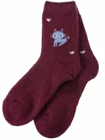 Детские махровые носки Hobby Line, 7617-6, БОРДОВЫЕ