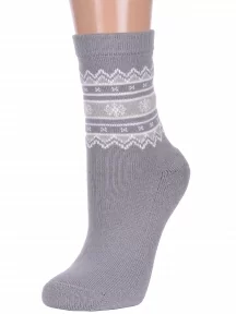 Женские полушерстяные носки с махровым следом LORENZline, В20М, СЕРЫЕ