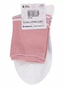 Женские носки Hobby Line, Нжх334-5, БЕЛО-КОРАЛЛОВЫЕ