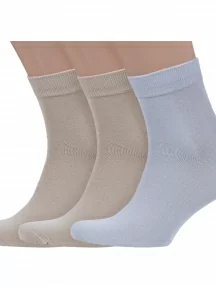 Комплект из 3 пар мужских носков Grinston socks (PINGONS) из 100% хлопка, 3-15D12, микс 4