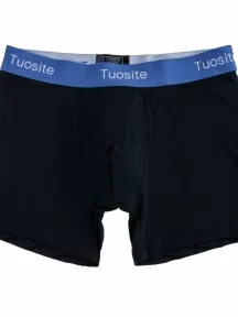 Мужские удлиненные трусы-боксеры Tuosite, TS7820-1, ЧЕРНЫЕ с синим