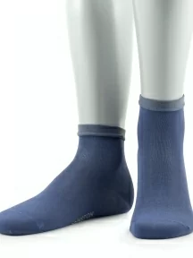 Женские носки без резинки из мерсеризованного хлопка Grinston socks (PINGONS), 15D22, ДЖИНС