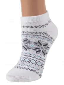 Женские носки из полушерсти Grinston socks (PINGONS), 17D4, БЕЛЫЕ