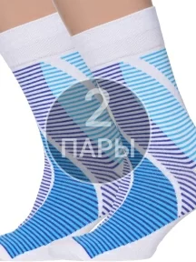 Комплект из 2 пар мужских носков MSCLUB №М31, 2-nm-339, БЕЛО-ГОЛУБЫЕ