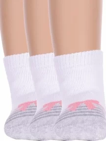 Комплект из 3 пар детских махровых носков Брестские (БЧК) рис. 052, БЕЛЫЕ (3-14С3060)