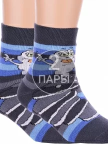 Комплект из 2 пар детских махровых носков Брестские (БЧК), 2-14С3060, рис. 824, ТЕМНО-СЕРЫЕ
