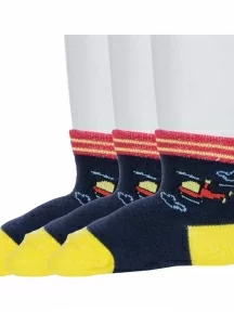Комплект из 3 пар детских носков "Борисоглебский трикотаж", 3-8СМ1005/2, ТЕМНО-СИНИЕ