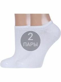 Комплект из 2 пар женских ультракоротких носков ХОХ БЕЛЫЕ (2-G-3R7)