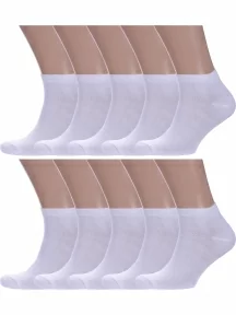 Комплект из 10 пар мужских носков Альтаир, 10-О214, БЕЛЫЕ